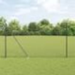 vidaXL Jeu de Poteaux de Clôture Gris 1.5 x 10 m