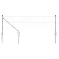vidaXL Jeu de Poteaux de Clôture Argent 10 x 0.8 m Acier galvanisé
