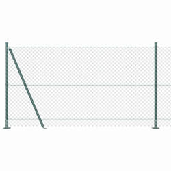 vidaXL Clôture en treillis avec poteaux Vert 1.2 x 10 m Acier
