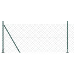 vidaXL Jeu de Poteaux de Clôture Argent 10 x 0.8 m Acier galvanisé