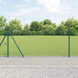 vidaXL Jeu de Poteaux de Clôture Argent 25 x 0.8 m Acier galvanisé