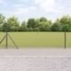 vidaXL Jeu de Poteaux de Clôture Argent 25 x 0.4 m Acier galvanisé