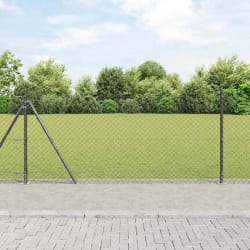 vidaXL Jeu de Poteaux de Clôture Argent Large Acier galvanisé