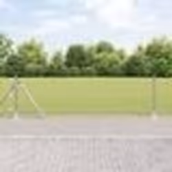 vidaXL Jeu de Poteaux de Clôture Argent 10 x 0.4 m Acier galvanisé