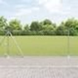 vidaXL Jeu de Poteaux de Clôture Argent 10 m x 0.8 m Acier galvanisé