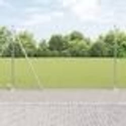 vidaXL Jeu de Poteaux de Clôture Argent Large Acier galvanisé