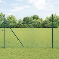 vidaXL Clôture Euro avec 7 poteaux 1.6x10 m Acier galvanisé Vert