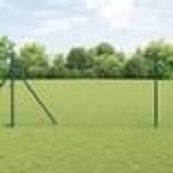 vidaXL Clôture Euro avec 7 poteaux 1,4x10 m en acier galvanisé vert