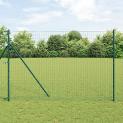 vidaXL Clôture Euro avec 7 poteaux 1,5x10 m en acier galvanisé vert