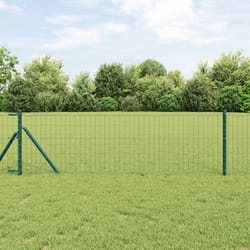 vidaXL Clôture Euro avec 7 poteaux 0.4x10 m en acier galvanisé vert