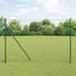 vidaXL Clôture Euro avec 7 poteaux 1,5x10 m Acier galvanisé Vert