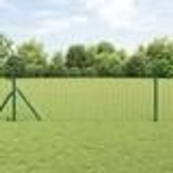 vidaXL Clôture Euro avec 7 poteaux 0.4x10 m en acier galvanisé vert