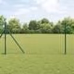 vidaXL Clôture Euro avec 7 poteaux 1x10 m en acier galvanisé vert