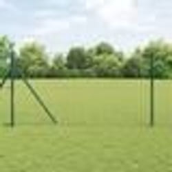 vidaXL Clôture Euro avec 7 poteaux 1.4x10 m en acier galvanisé vert