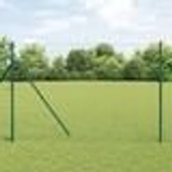 vidaXL Clôture Euro avec 7 poteaux 1.6x10 m en acier galvanisé vert
