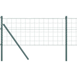 Clôture Euro avec 7 poteaux 0.4x10 m en acier galvanisé vert vidaXL