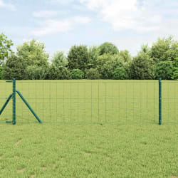 vidaXL Clôture Euro avec 7 poteaux 0.8x10 m Acier galvanisé Vert