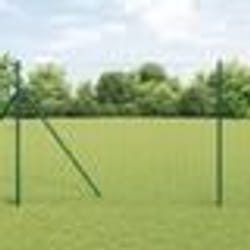 vidaXL Clôture Euro avec 7 Poteaux 1,6x10 m Acier galvanisé vert