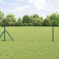 vidaXL Clôture Euro avec 13 Poteaux 0.8x25 m Acier Galvanisé Vert