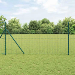 vidaXL Clôture avec poteaux Vert 1.2 x 10 m Acier