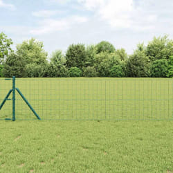 vidaXL Clôture Euro avec 13 poteaux 0.4x25 m en acier galvanisé vert