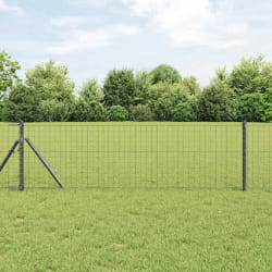vidaXL Clôture Euro avec 7 poteaux 0,8x10 m Acier galvanisé gris