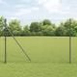 vidaXL Clôture Euro avec 7 poteaux 1,5x10 m en acier galvanisé gris