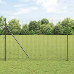 vidaXL Clôture Euro avec 7 Poteaux 1.6x10 m Acier Galvanisé Gris