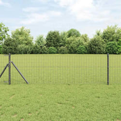 vidaXL Clôture Euro avec 7 Potes 0.6x10 m Acier Galvanisé Gris