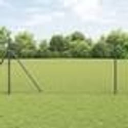 vidaXL Clôture Euro de avec 7 poteaux 1.4x10 m en acier galvanisé gris