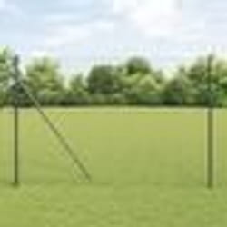 vidaXL Clôture Euro avec 7 poteaux 1,6 x 10 m en acier galvanisé gris