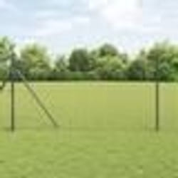vidaXL Clôture Euro avec 7 poteaux 1.2x10 m en acier galvanisé gris