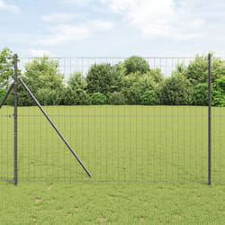 vidaXL Clôture Euro avec 7 poteaux 1.5x10 m en acier galvanisé gris