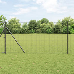 vidaXL Clôture Euro avec 7 poteaux 1x10 m en acier galvanisé gris