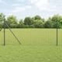 vidaXL Clôture Euro avec 7 poteaux 1,4x10 m en acier galvanisé gris