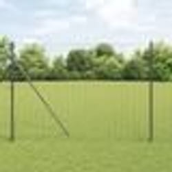 vidaXL Clôture Euro avec 7 poteaux 1.6x10 m Acier galvanisé Gris