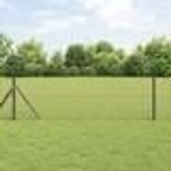 vidaXL Clôture Euro avec 13 poteaux 0.4x25 m en acier galvanisé gris