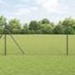 vidaXL Clôture Euro avec 13 poteaux 1x25 m en acier galvanisé gris