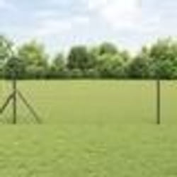 vidaXL Clôture Euro avec 13 Poteaux 0,8 x 25 m Acier Galvanisé Gris