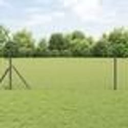 vidaXL Clôture Euro avec 13 poteaux 0.6x25 m Acier galvanisé gris