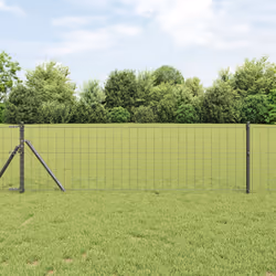 vidaXL Clôture Euro avec 13 poteaux 0,4 x 25 m en acier galvanisé gris
