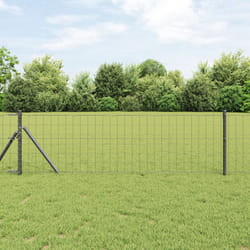 vidaXL Clôture Euro avec 13 poteaux 0,4 x 25 m en acier galvanisé gris