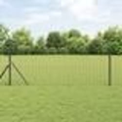 vidaXL Clôture Euro avec 13 poteaux 0.8x25 m en acier galvanisé gris