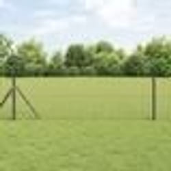 vidaXL Clôture Euro avec 13 poteaux 0,6x50 m Acier galvanisé gris