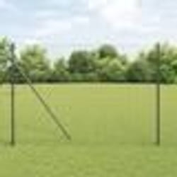 vidaXL Clôture Euro avec 7 poteaux 1,6x10 m Acier enduit de poudre gris