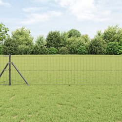vidaXL Clôture Euro avec 13 poteaux 0.6x50 m en acier galvanisé gris