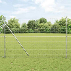 vidaXL Clôture Euro avec 7 poteaux 1,6x10 m en acier galvanisé
