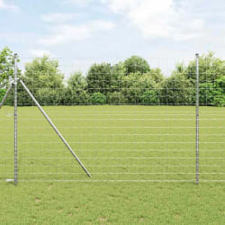 vidaXL Clôture Euro avec 7 poteaux 1.6x10 m en acier galvanisé