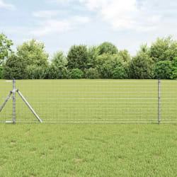 vidaXL Clôture Euro avec 13 poteaux 0,6x25 m en acier galvanisé