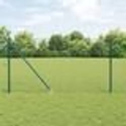 vidaXL Clôture Euro avec 7 poteaux à pointe 1,2x10 m en acier galvanisé vert